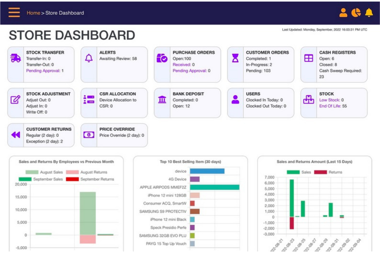 MT-POS Cloud for Retail screenshot - 10 Mejores Sistemas POS Empresariales Analizados en 2026