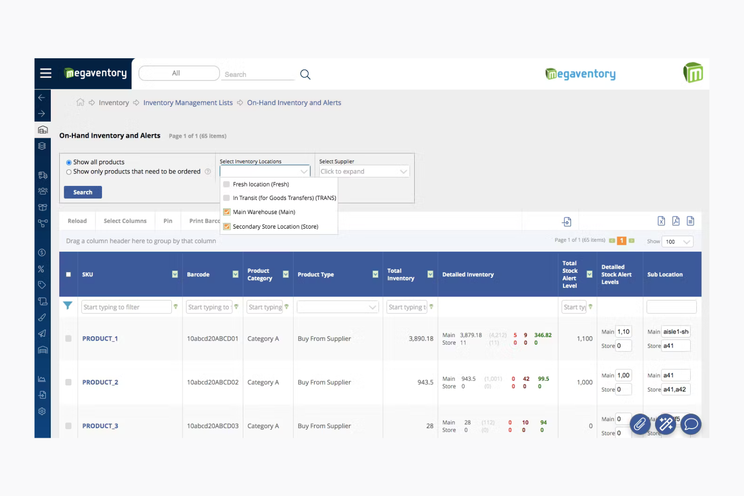 Megaventory screenshot - I 10 Migliori Software di Gestione dell’Inventario Omnicanale del 2026