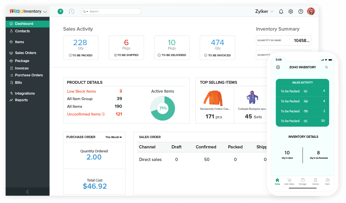 Zoho Inventory screenshot - I 10 Migliori Software per la Gestione dell’Evasione Ordini Classificati per il 2026