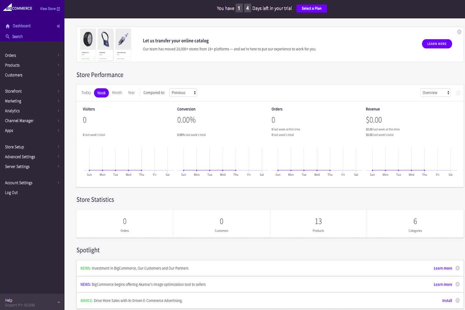 BigCommerce screenshot - 10 mejores plataformas de comercio sin interfaz para 2026
