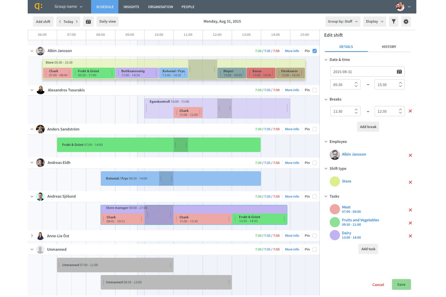 Quinyx screenshot - I 10 Migliori Software di Gestione della Forza Lavoro nel Settore Retail nel 2026