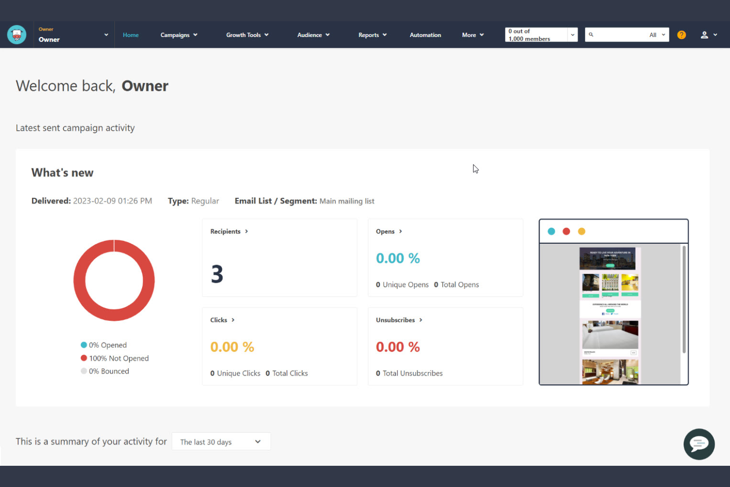 Moosend screenshot - 10 Migliori Strumenti Gratuiti di Marketing per l’E-commerce nel 2026