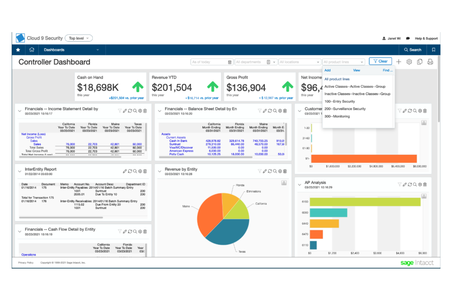 Sage Intacct screenshot - 10 Mejores Alternativas a QuickBooks Online para 2026