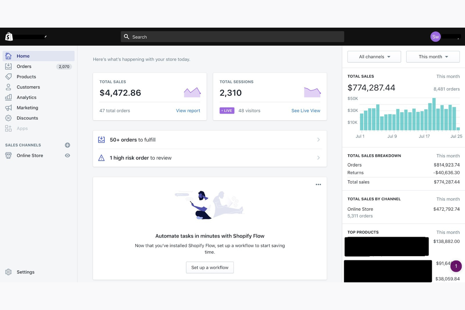 Shopify Plus screenshot - Le 10 Migliori Soluzioni per la Gestione degli Ordini su Shopify per il 2026