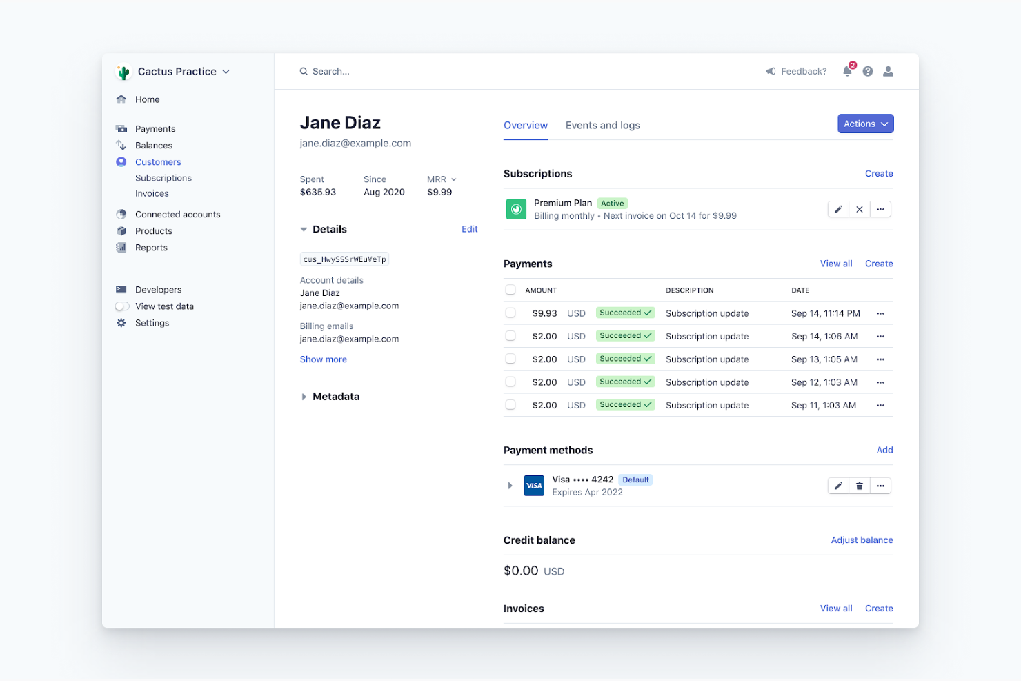 Stripe screenshot - Le 10 Migliori Soluzioni per Pagamenti Ricorrenti Classificate per il 2026