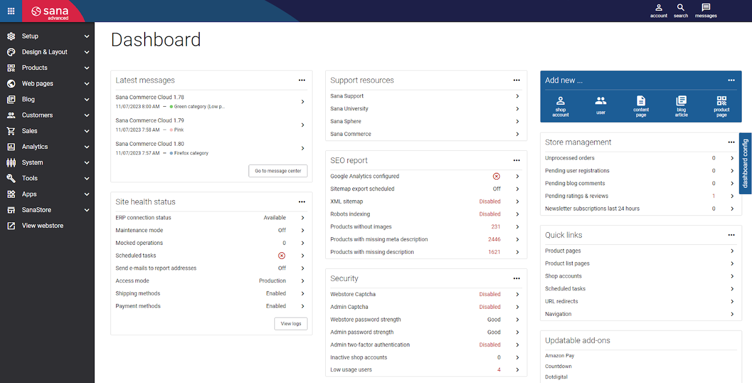 Sana Commerce screenshot - Los 10 Mejores Sistemas de Gestión de Pedidos Multicanal de 2026