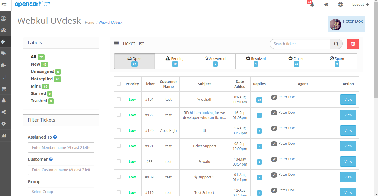 OpenCart screenshot - 10 mejores creadores de sitios web de comercio electrónico para pequeñas empresas en 2026