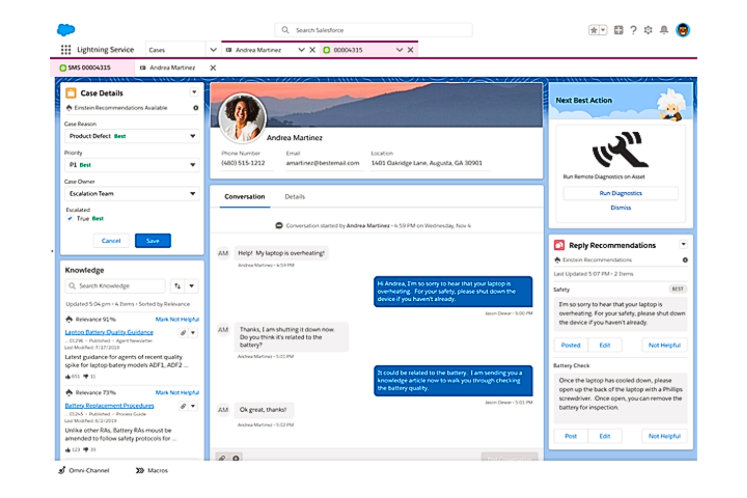 Agentforce Service (formerly Service Cloud) screenshot - I 10 Migliori Software di Assistenza Clienti per Ecommerce per il 2026