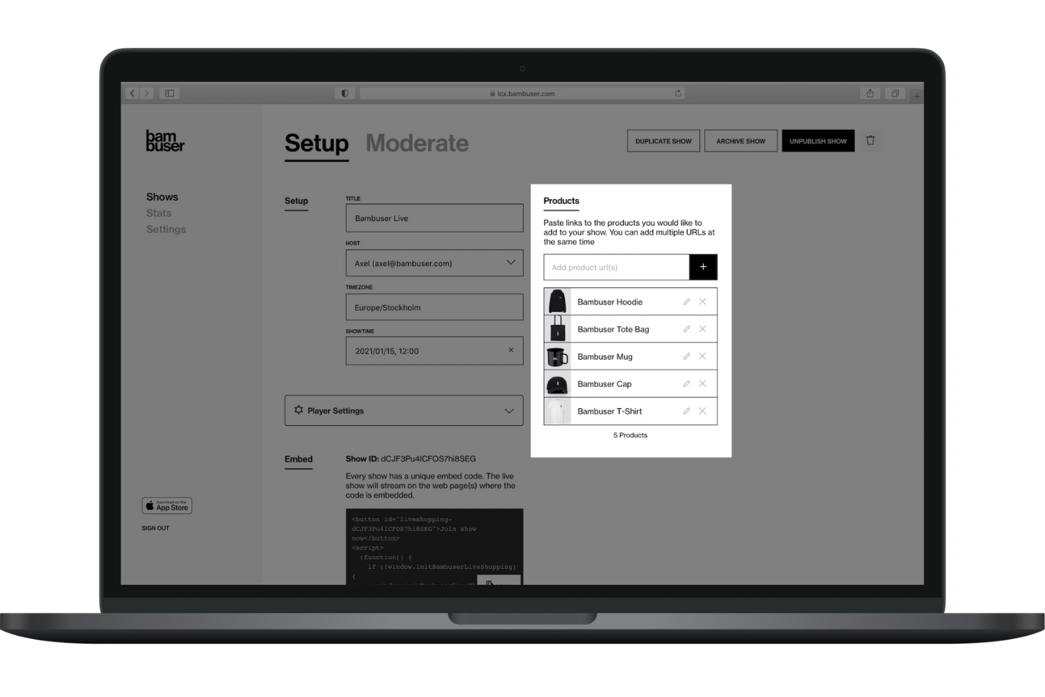 Bambuser Live Video Shopping screenshot - 10 mejores plataformas de compras en vivo para aumentar las ventas en 2026