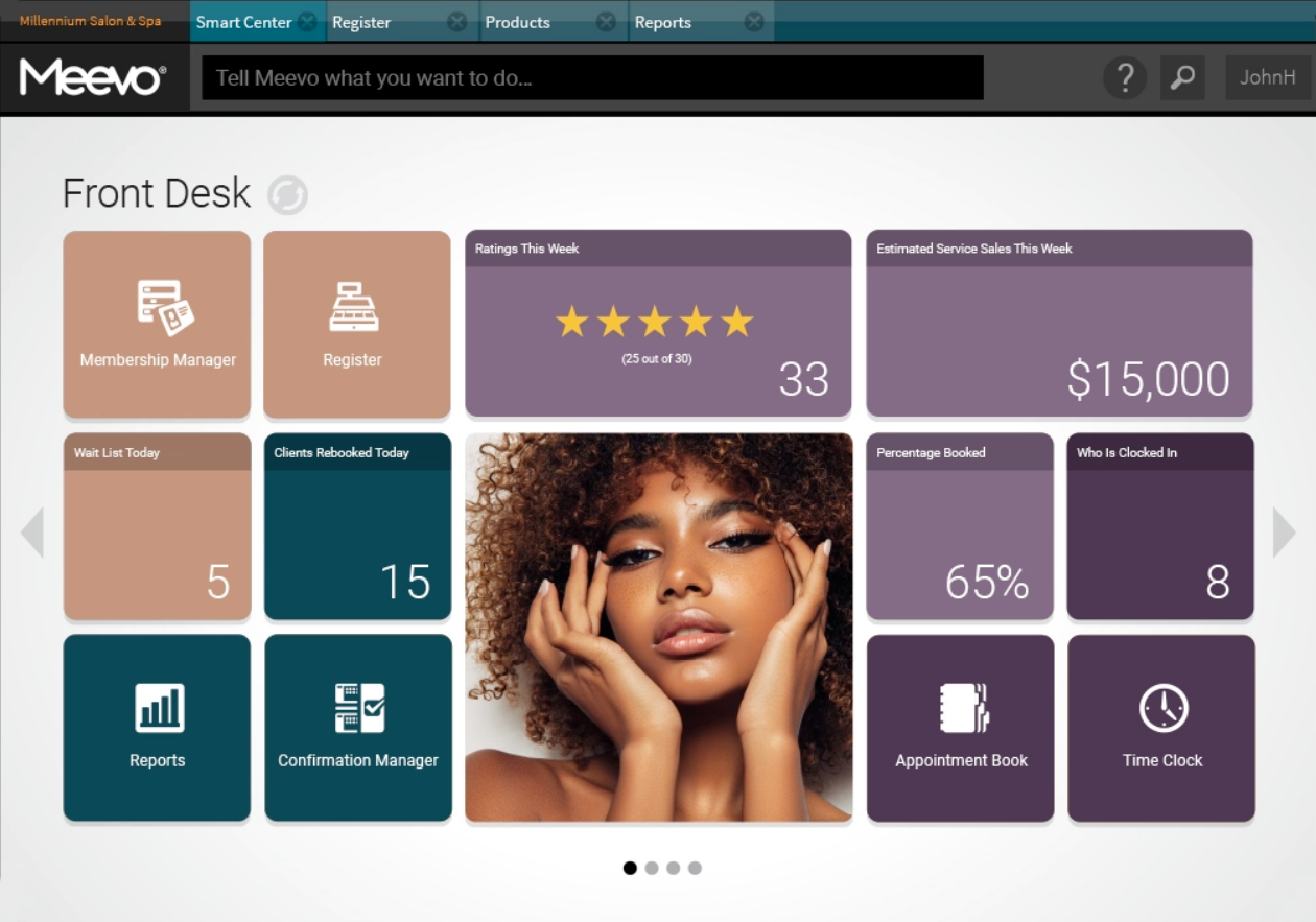 Meevo screenshot - 10 Mejores Sistemas de Software POS para Salones Clasificados para 2026