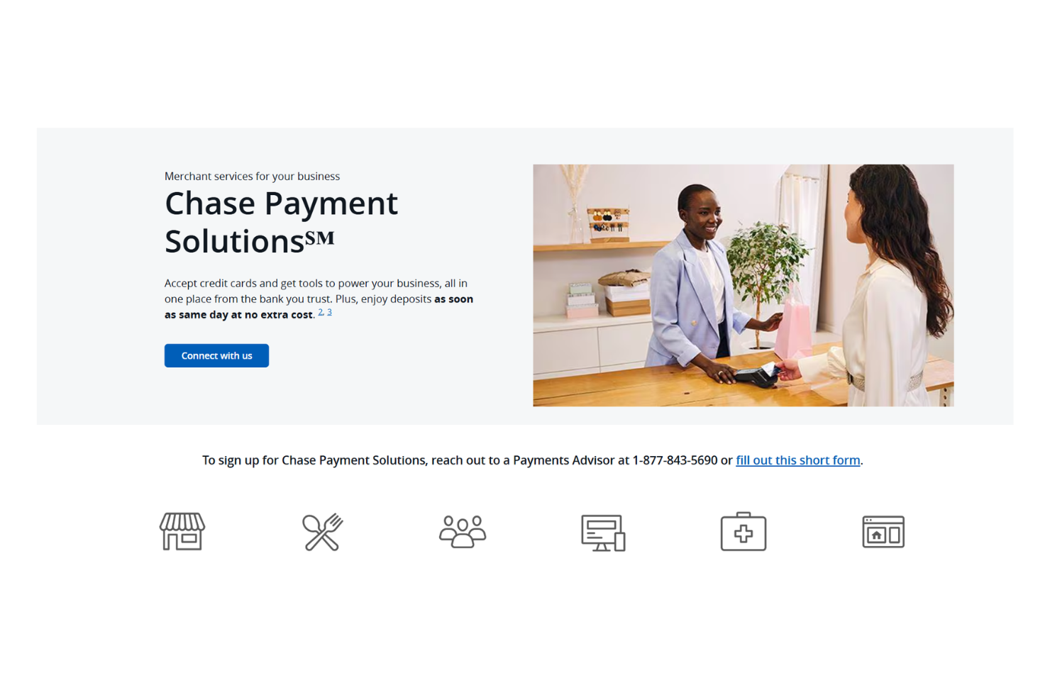 Chase Payment Solutions screenshot - 10 Migliori Servizi di Pagamento Ecommerce Classificati per 2026