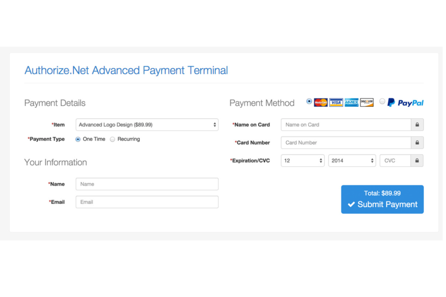Authorize.net screenshot - 10 Mejores Alternativas a Payoneer Analizadas en 2026