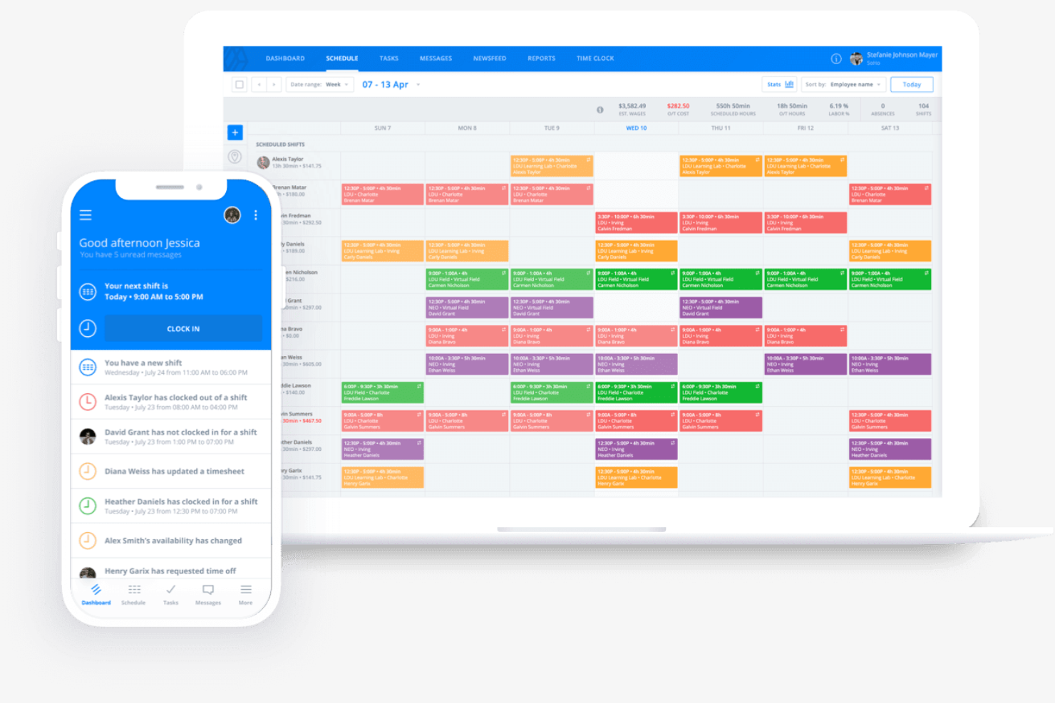 Sling screenshot - 10 mejores programas de programación de empleados para comercio minorista revisados en 2026