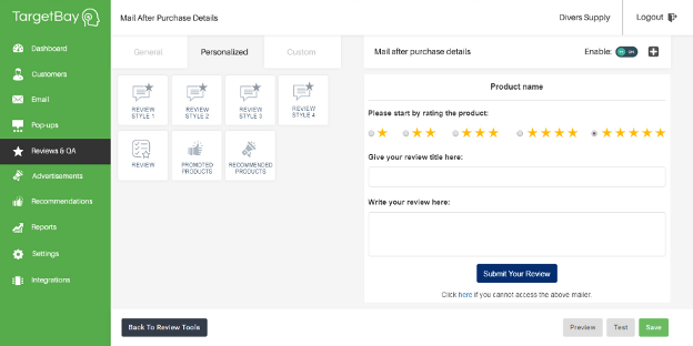 TargetBay screenshot - 10 Mejores Alternativas a Yotpo Analizadas en 2026