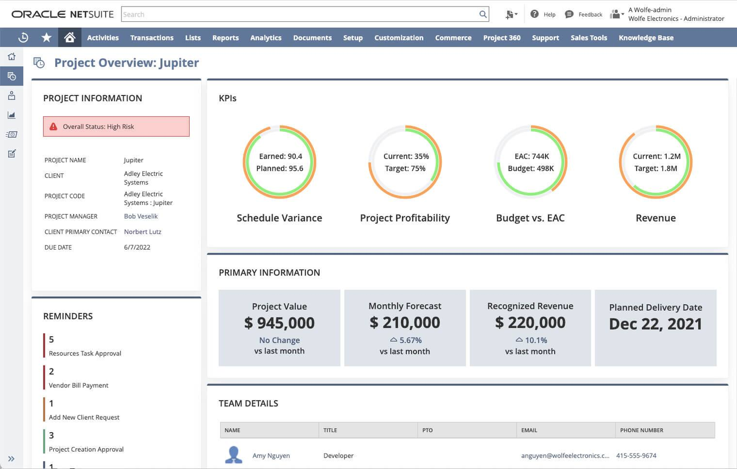 Oracle NetSuite screenshot - 10 Mejores Sistemas de Gestión de Pedidos Empresariales para 2026