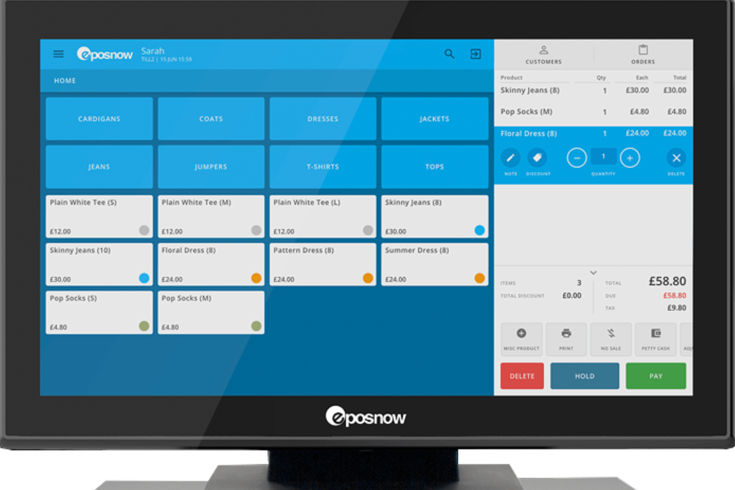 ePOS screenshot - Los 10 mejores sistemas POS para comercios minoristas, clasificados y revisados para 2026