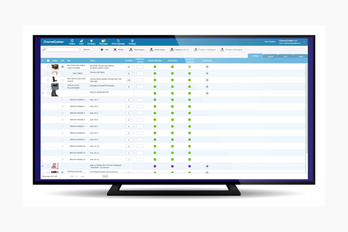 ChannelGrabber screenshot - I 10 Migliori Software di Gestione dell’Inventario Omnicanale del 2026