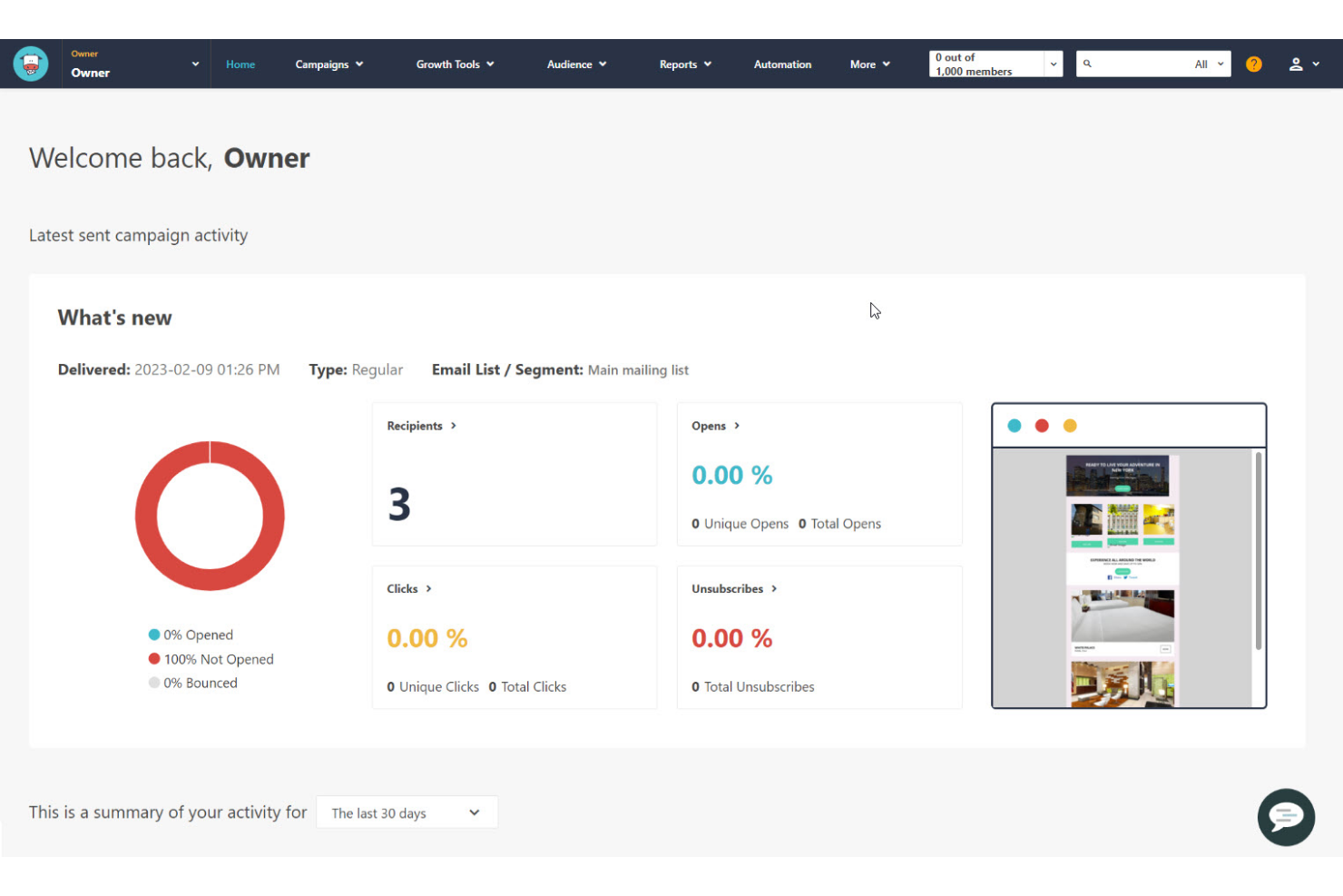 Moosend screenshot - Le 20 migliori alternative a Mailchimp per il 2026