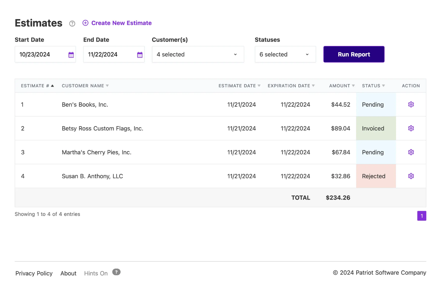 Patriot Accounting screenshot - 10 migliori alternative a QuickBooks Online per il 2026