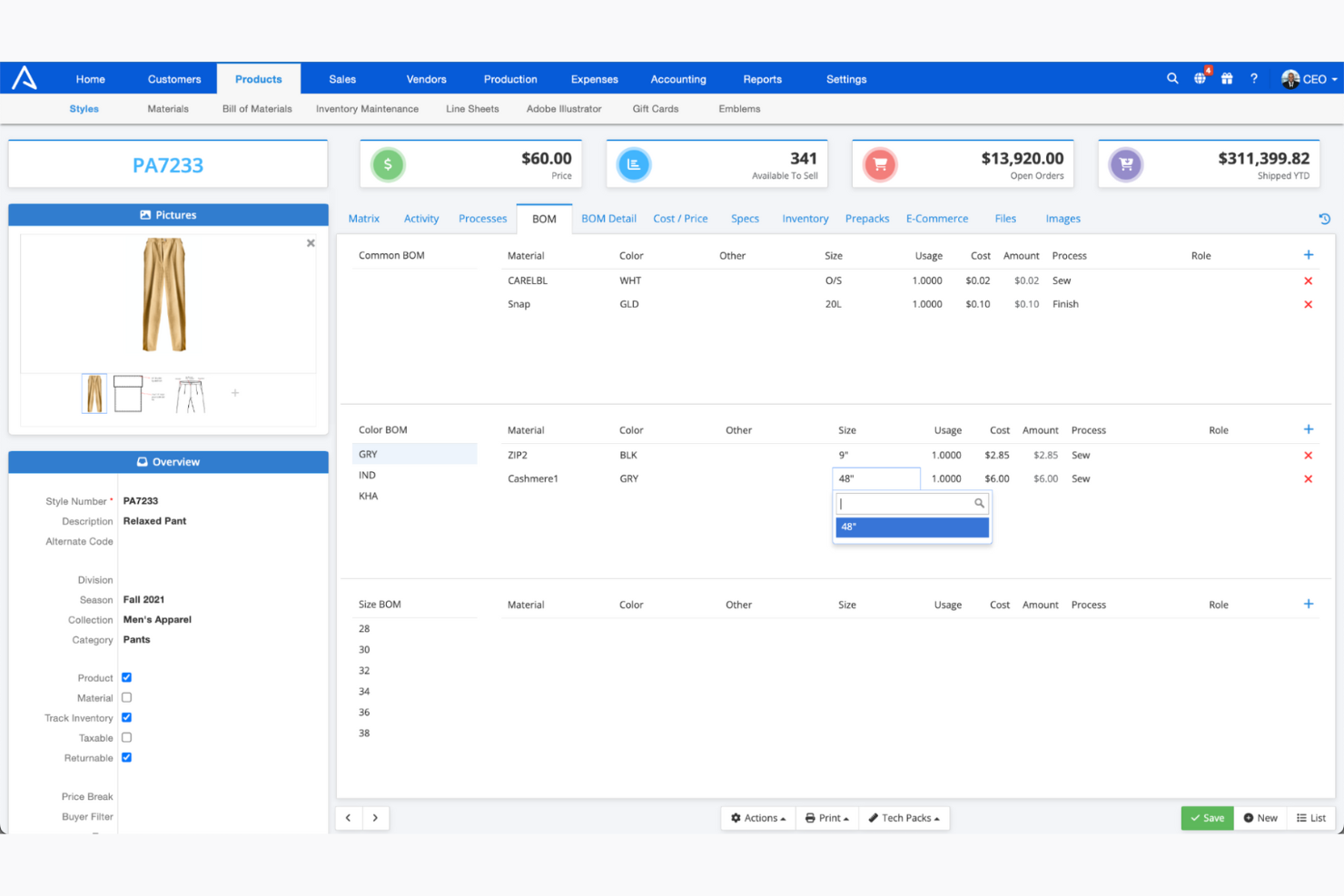 ApparelMagic screenshot - 10 migliori strumenti per la gestione dell’inventario dell’abbigliamento per il 2026