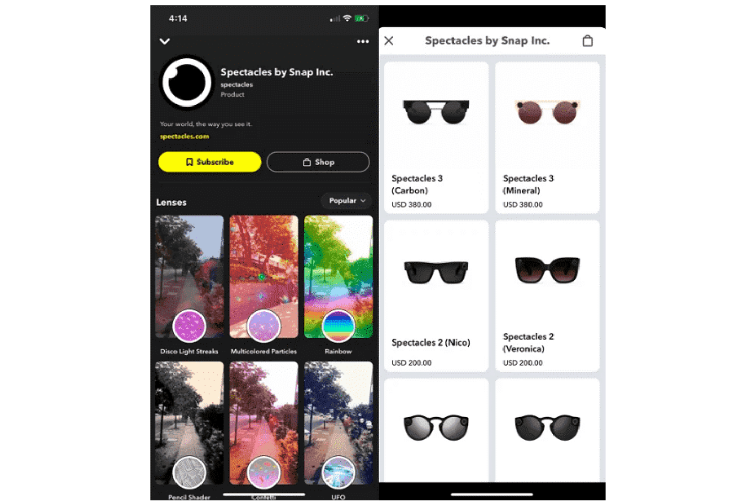 Snapchat screenshot - Las 10 Mejores Plataformas de Comercio Social Para Vender en 2026