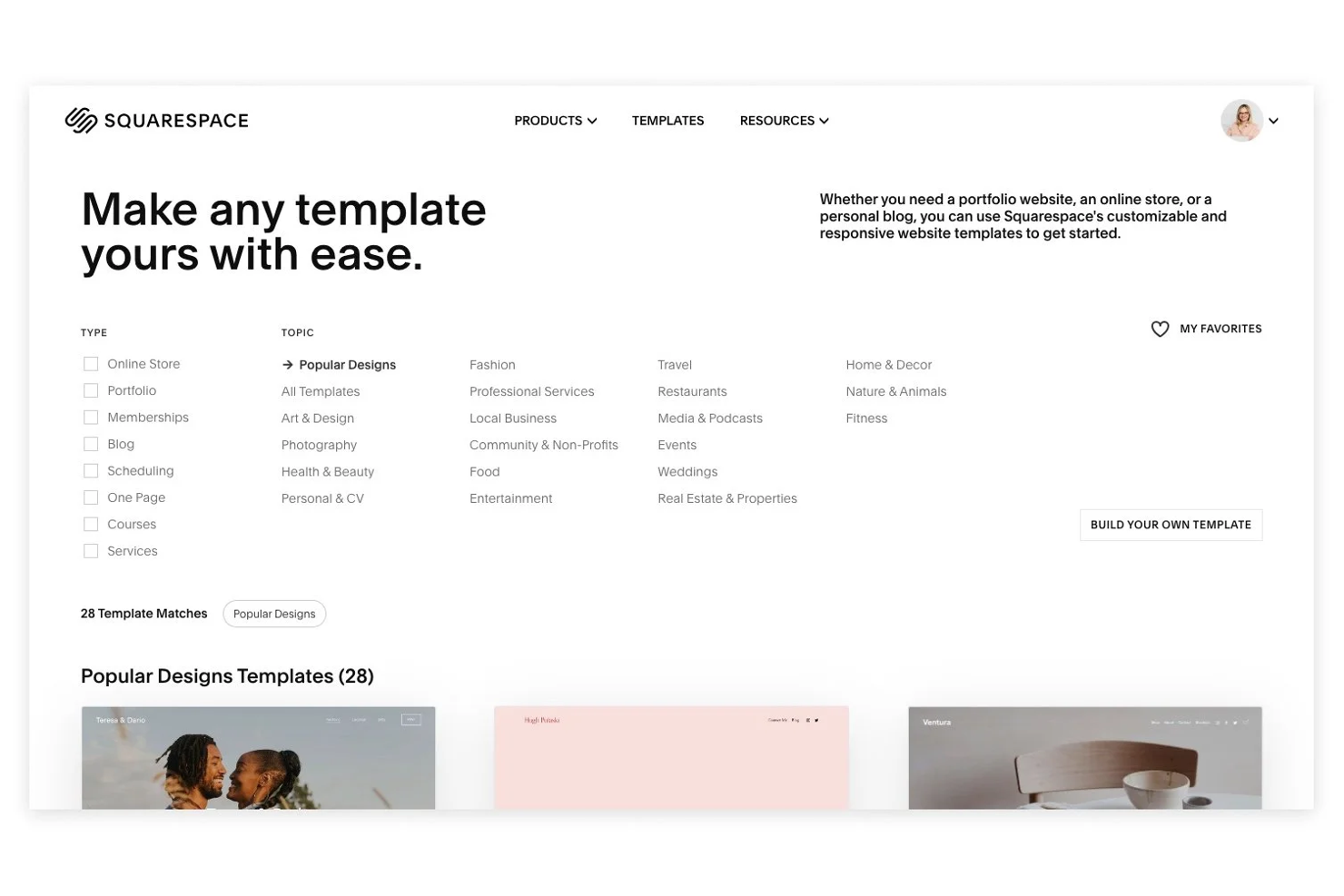 Squarespace screenshot - 10 Mejores Plataformas de Comercio Electrónico Para Vender Inteligentemente en 2026