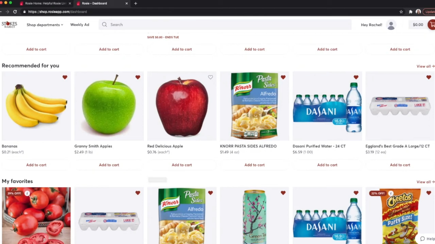 Rosie screenshot - Las 10 mejores plataformas de comercio electrónico para supermercados para 2026