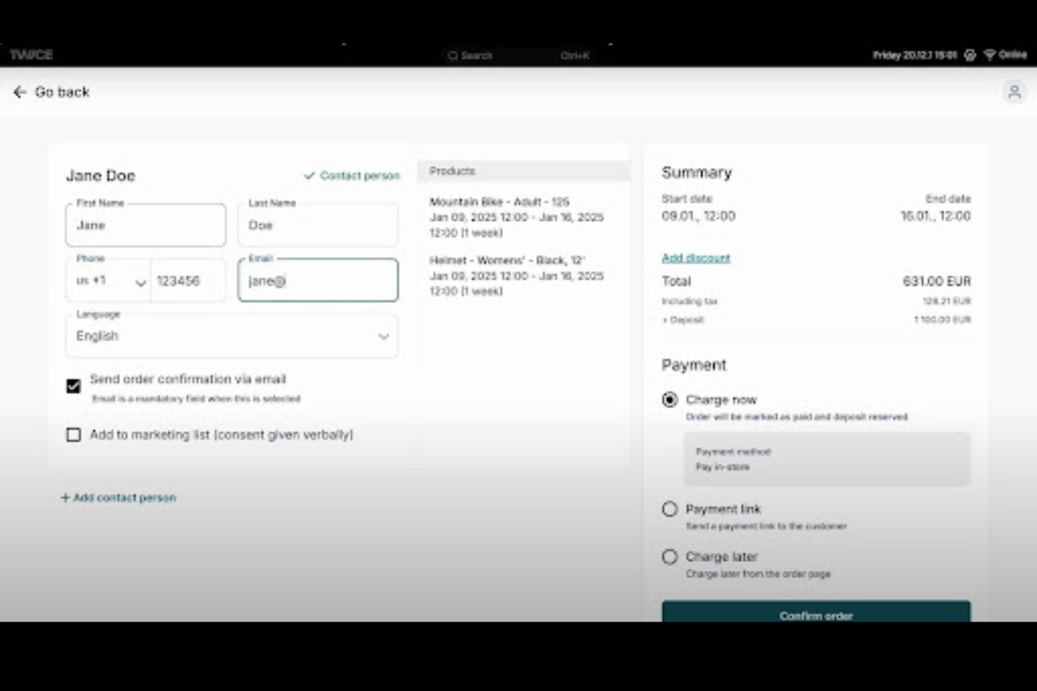Twice Commerce screenshot - I 10 migliori software aziendali per la gestione degli abbonamenti 2026