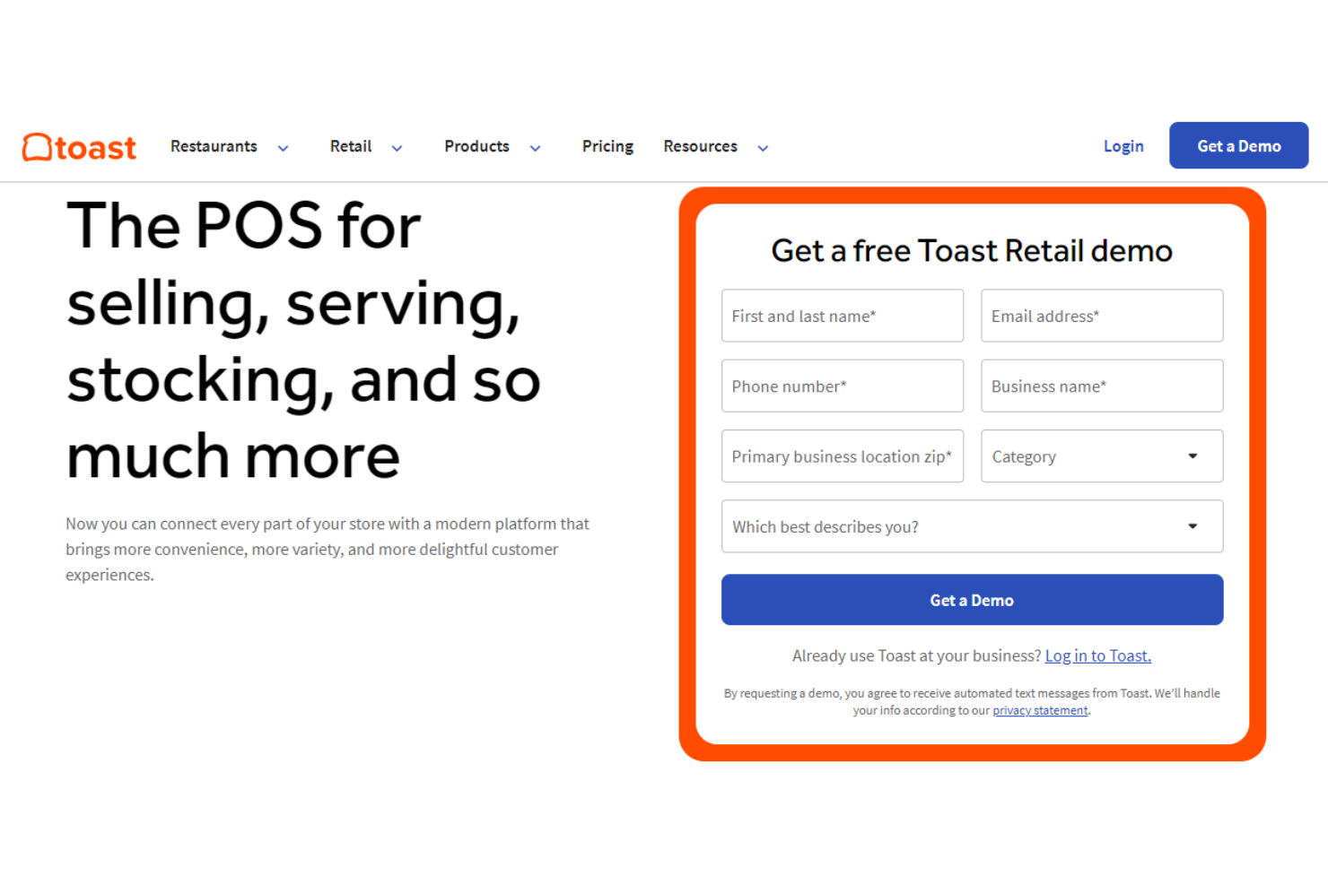 Toast screenshot - Los 10 Mejores Alternativas a Shopify POS, Clasificadas para 2026