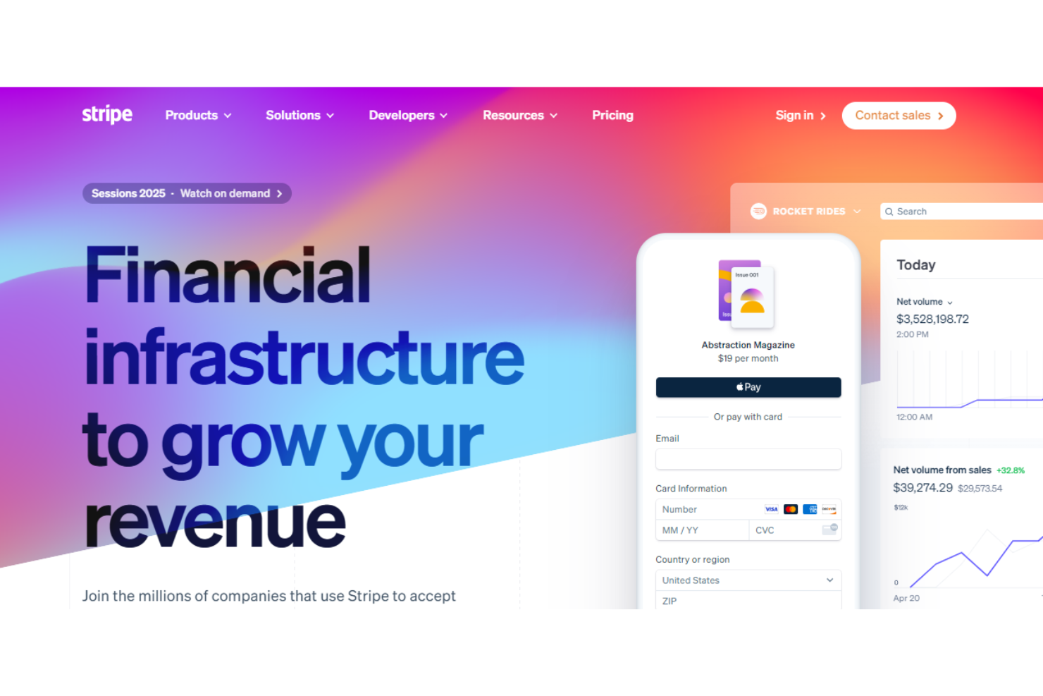 Stripe screenshot - 10 Migliori Software Gratuiti per l’Elaborazione dei Pagamenti per il 2026