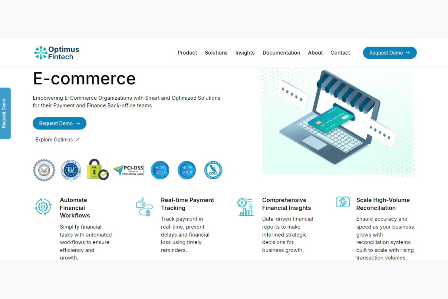 Optimus Fintech screenshot - 10 Mejores Herramientas de Conciliación de Pagos para Ecommerce en 2026