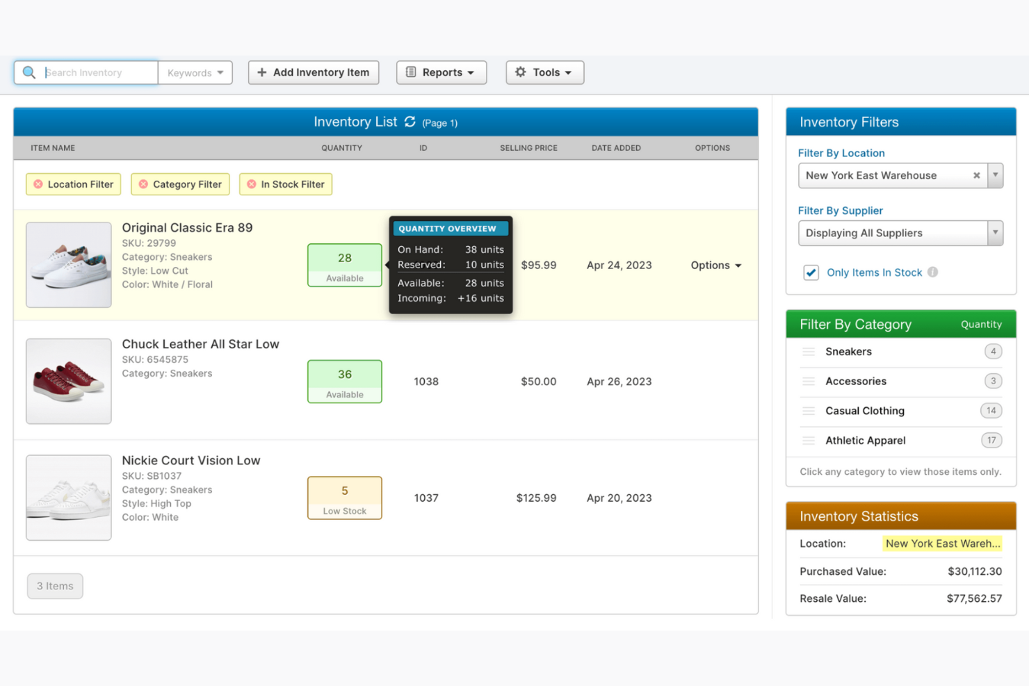 SalesBinder screenshot - Las 10 mejores herramientas de gestión de inventario de ropa para 2026
