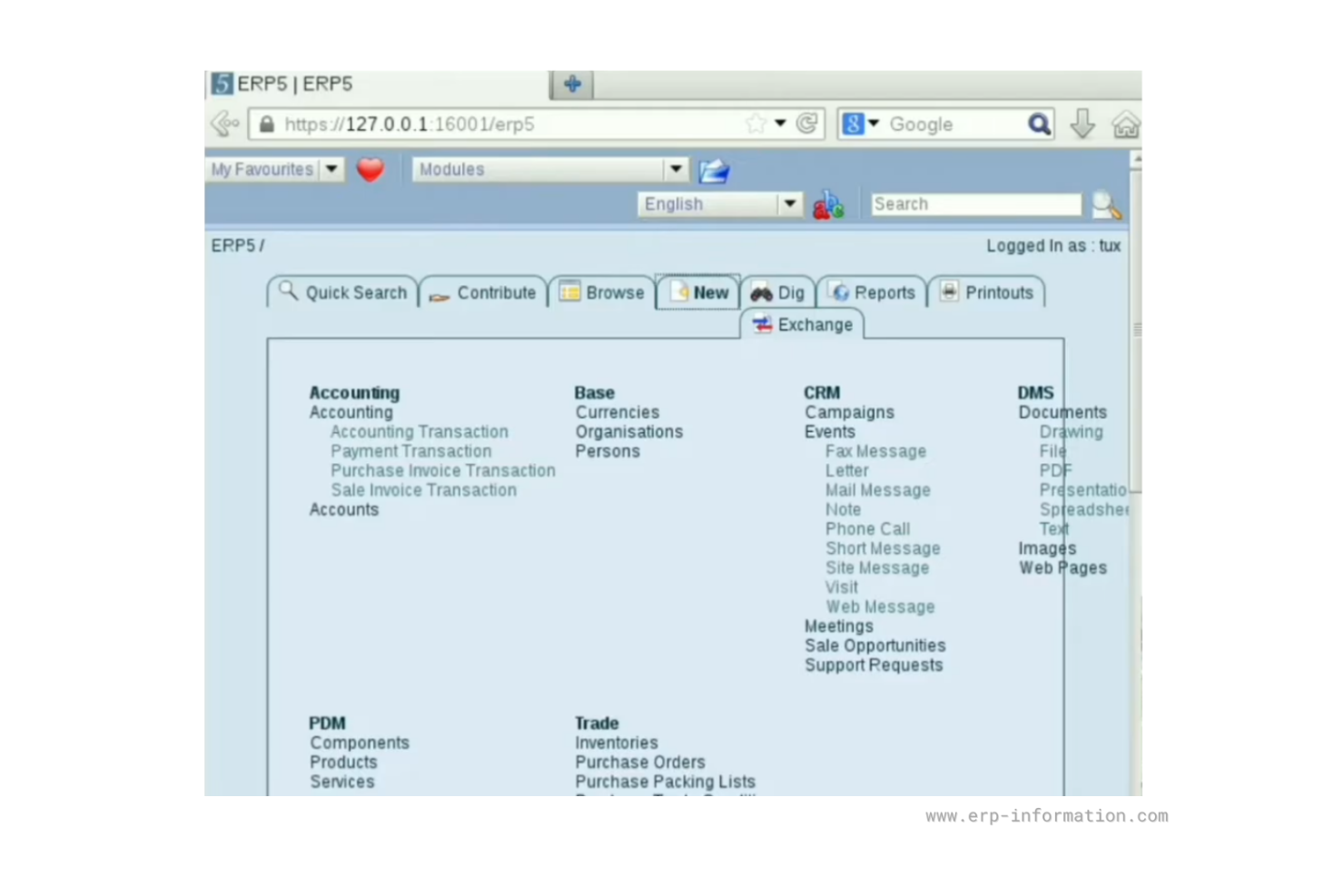 ERP5 screenshot - 10 beste open-source voorraadbeheersoftware in 2026