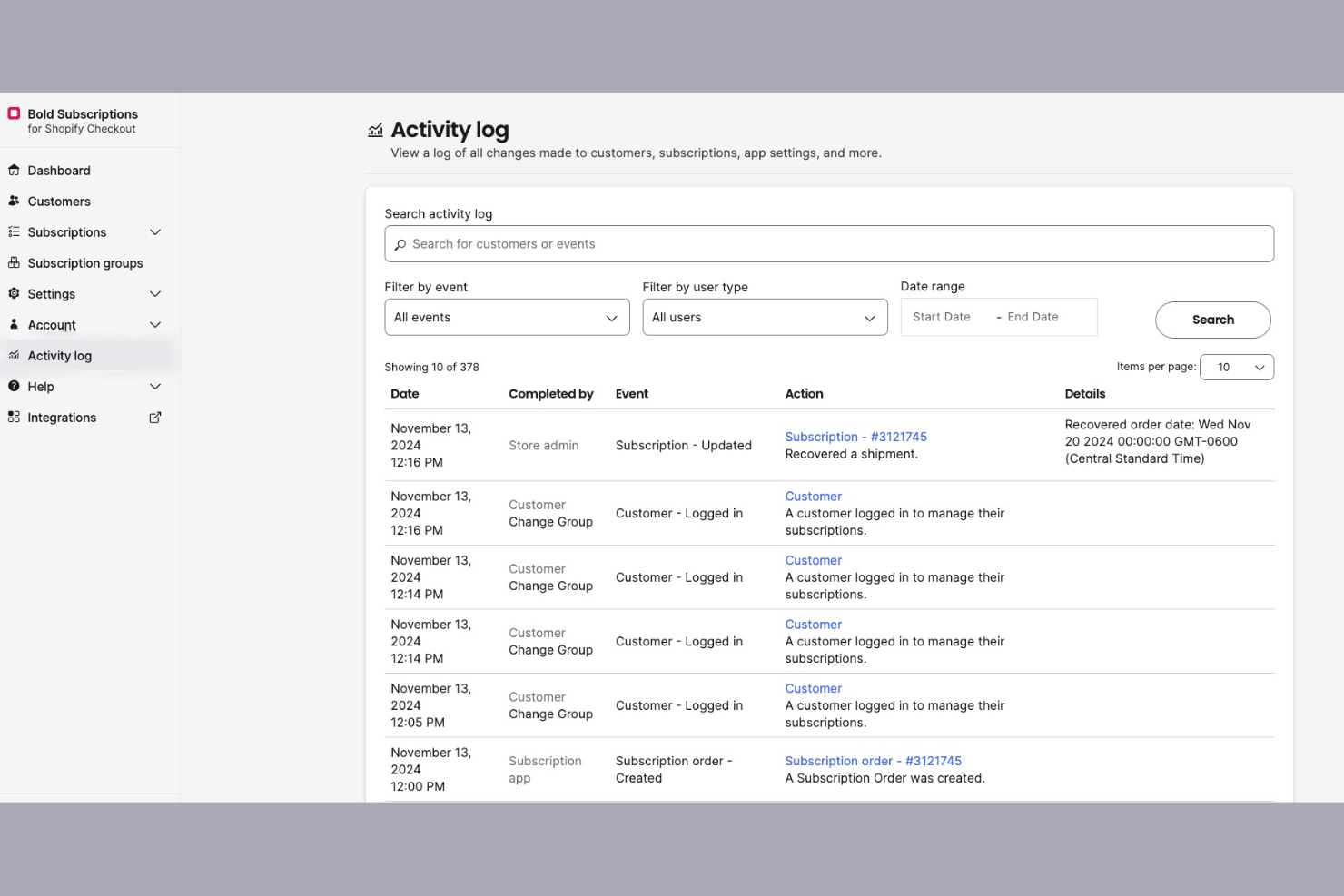 Bold Subscriptions screenshot - 10 beste alternatieven voor Chargebee in 2026