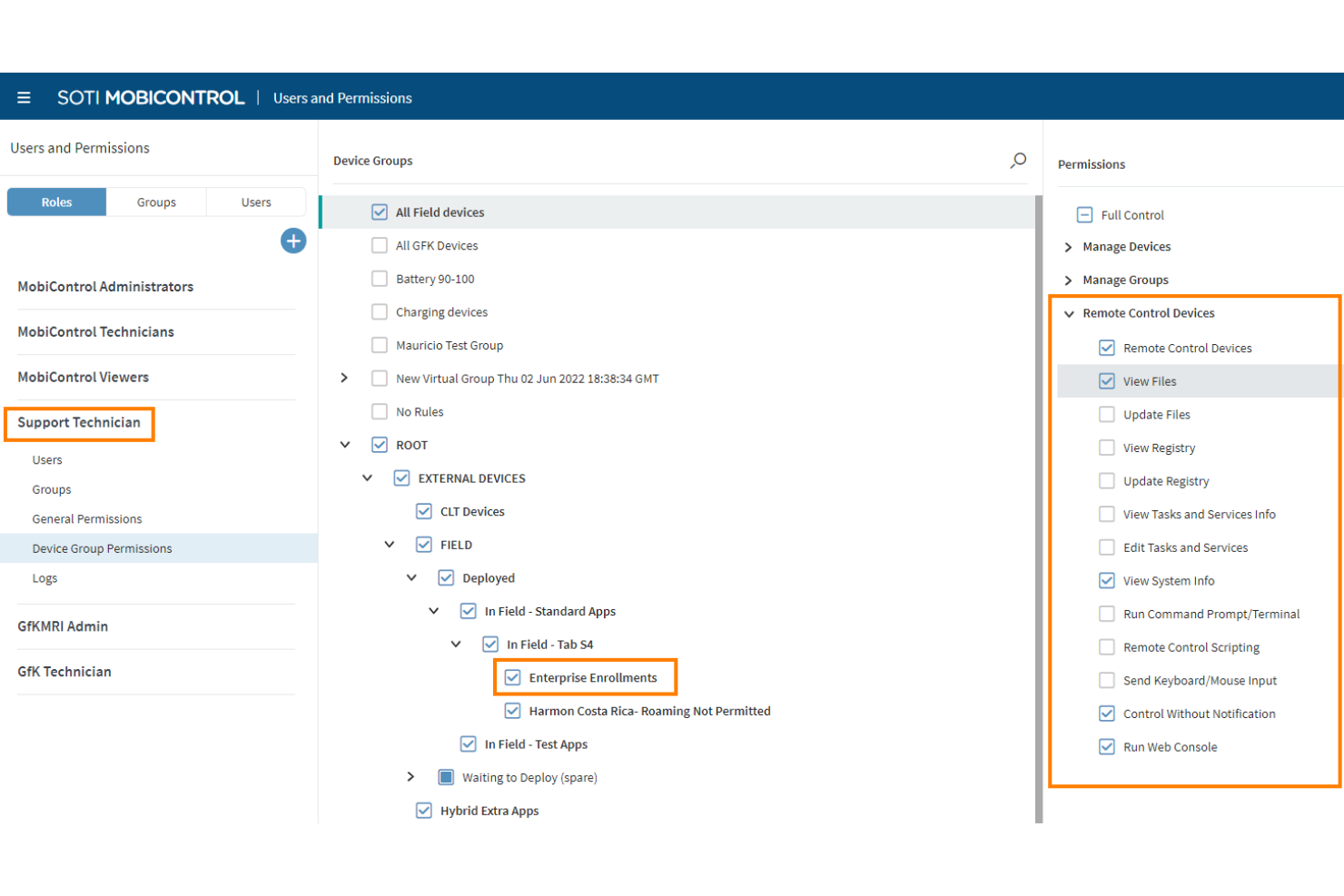 SOTI MobiControl screenshot - 10 beste tools voor endpointbeheer in de retail in 2026