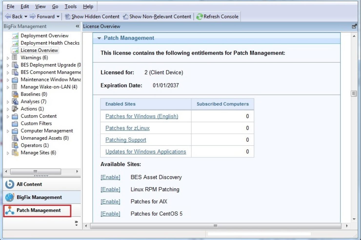 HCL BigFix screenshot - 10 beste tools voor endpointbeheer in de retail in 2026