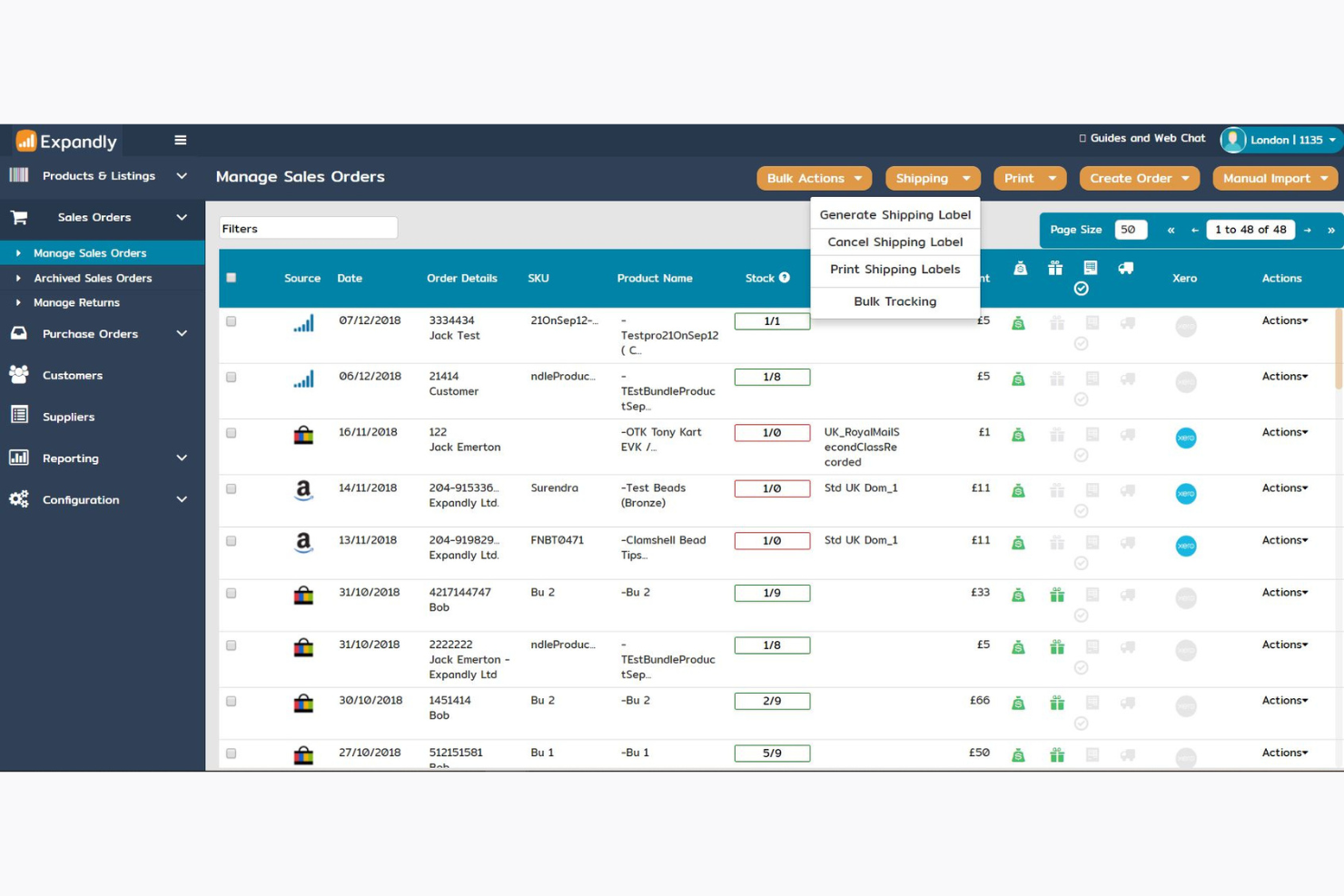 Expandly screenshot - 10 Beste voorraadbeheersoftware voor meerdere locaties voor 2026