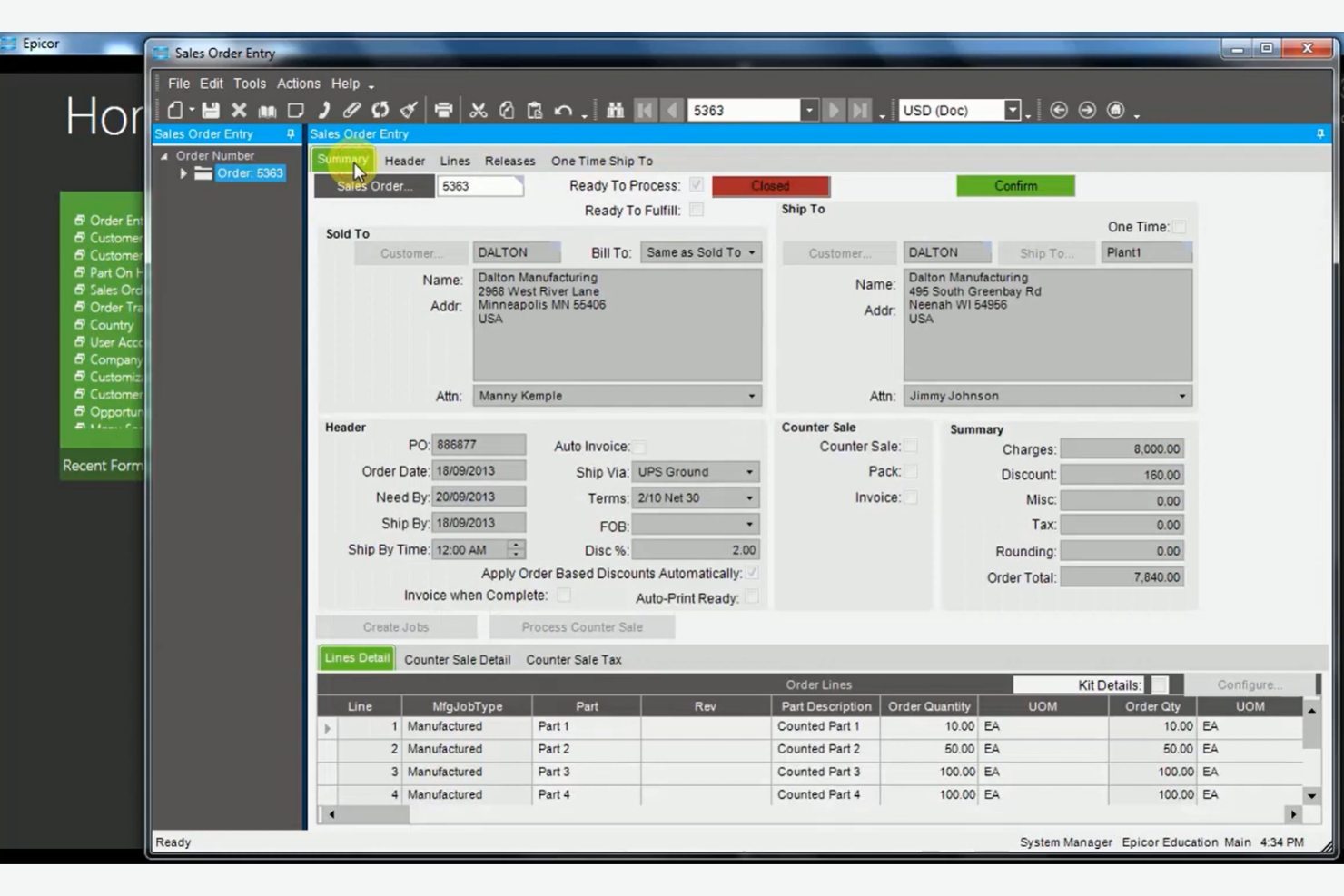 Epicor screenshot - 10 retail-ERP-softwareoplossingen voor 2026