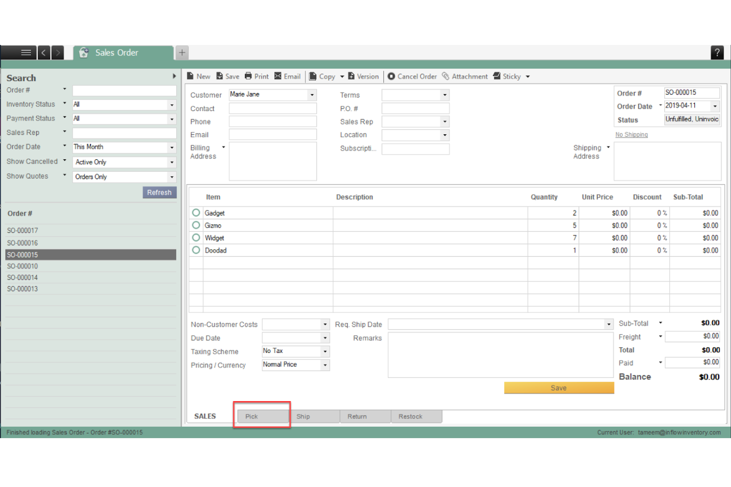 inFlow Inventory screenshot - 10 beste softwareprogramma’s voor voorraadbeheer met barcodes voor 2026