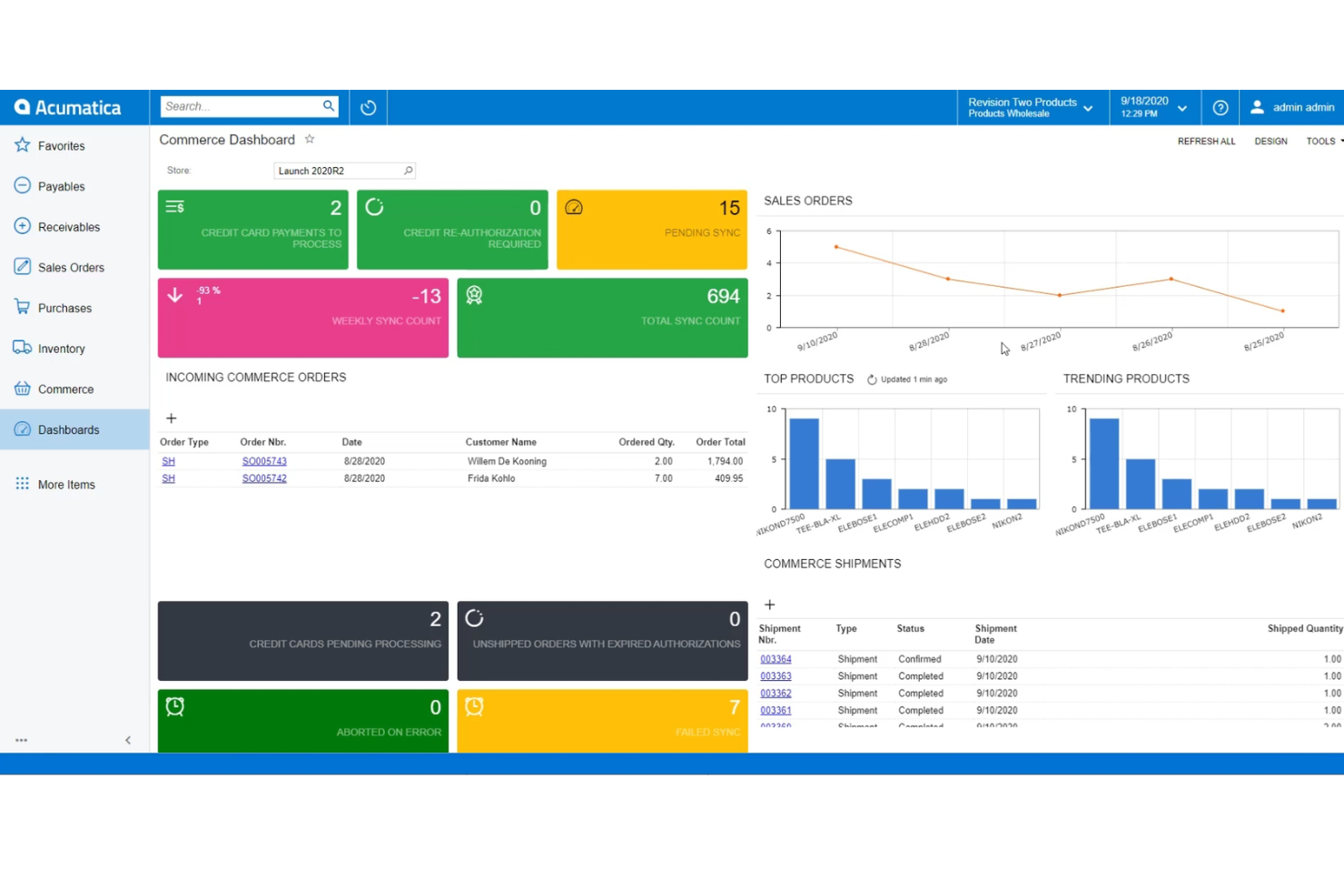 Acumatica screenshot - 10 beste software voor retailbeheer voor 2026