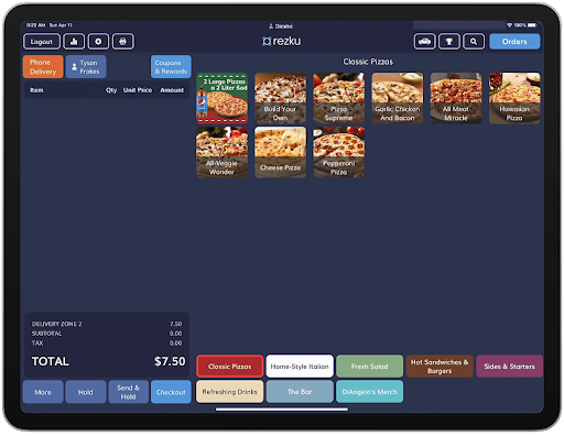 Rezku screenshot - 10 beste kassasystemen voor pizzeria’s beoordeeld in 2026
