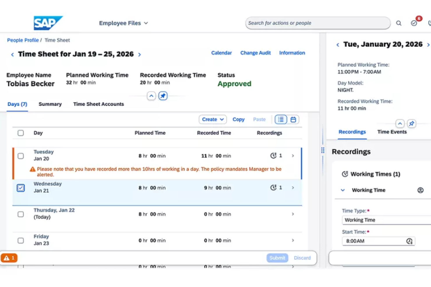 SAP screenshot - 10 beste softwareoplossingen voor personeelsbeheer in de detailhandel in 2026