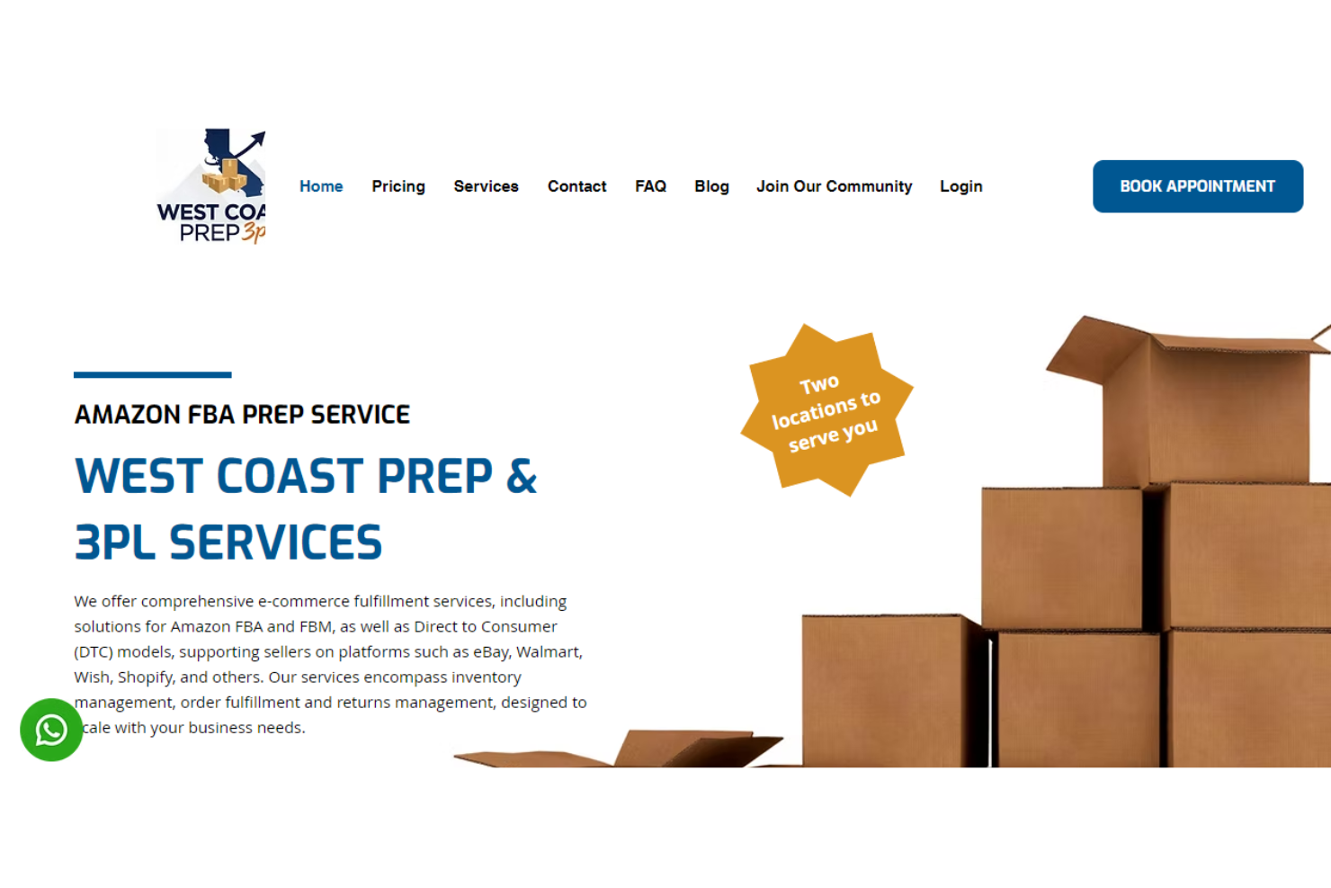 West Coast Prep &amp; 3PL screenshot - 10 beste fulfilmentdiensten aan de westkust voor 2026