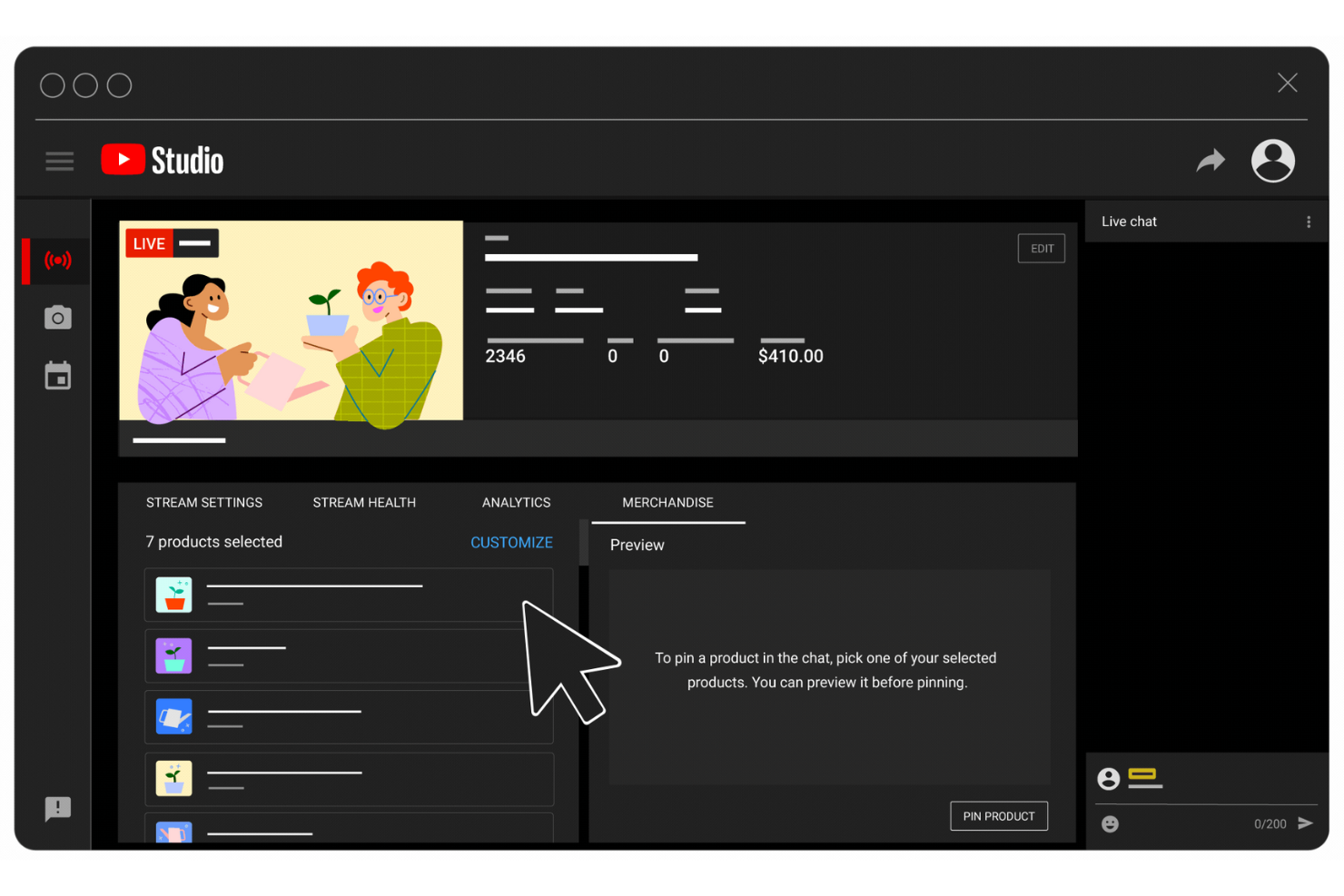 YouTube Live Shopping screenshot - 10 beste livewinkelplatforms om de verkoop in 2026 te verhogen