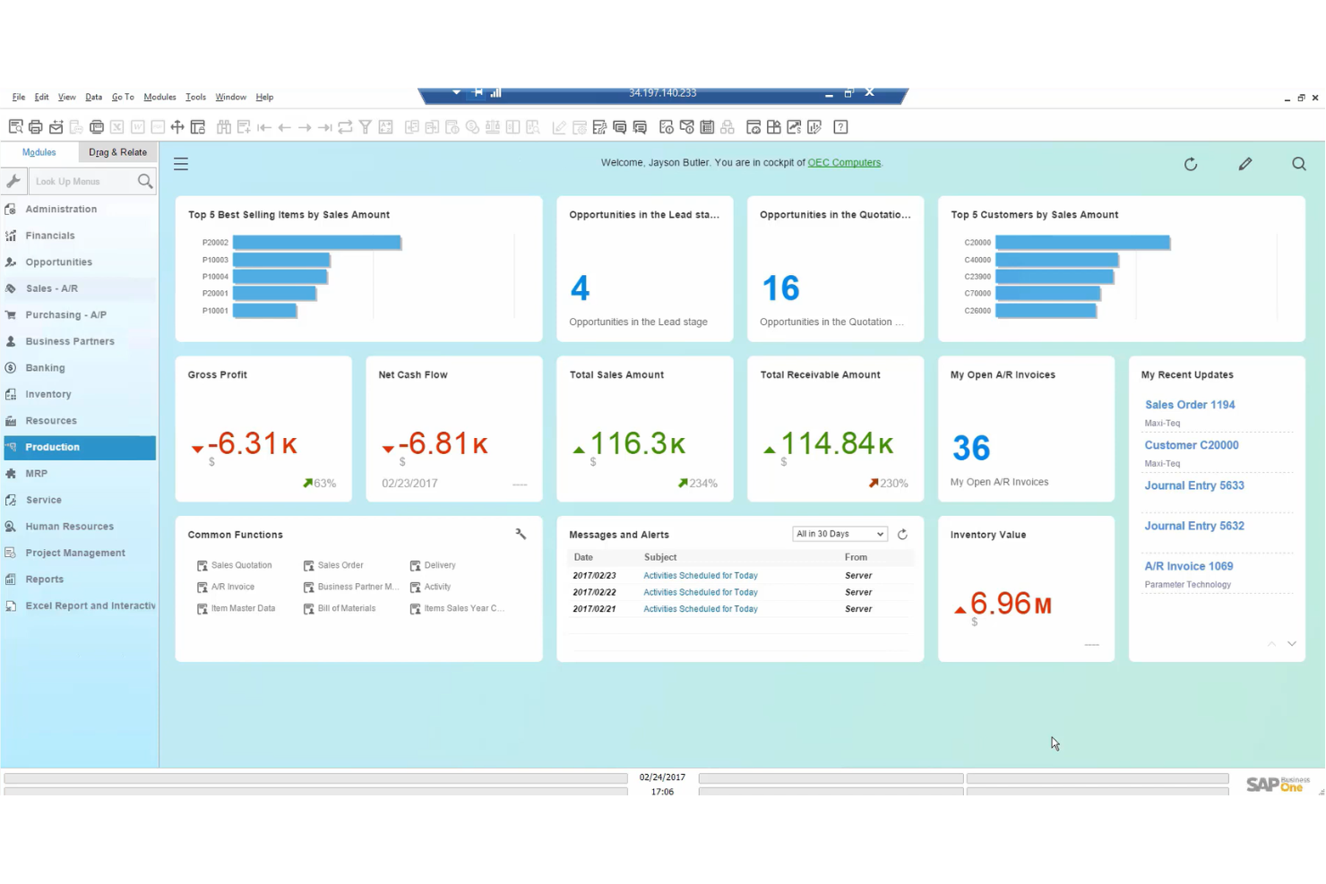 SAP Business One screenshot - 10 beste Odoo-alternatieven geselecteerd voor 2026 met de belangrijkste functies en voordelen