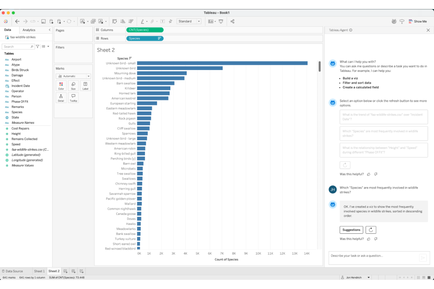 Tableau screenshot - 15 alternative a Looker selezionate per il 2026 con le migliori funzionalità e casi d’uso
