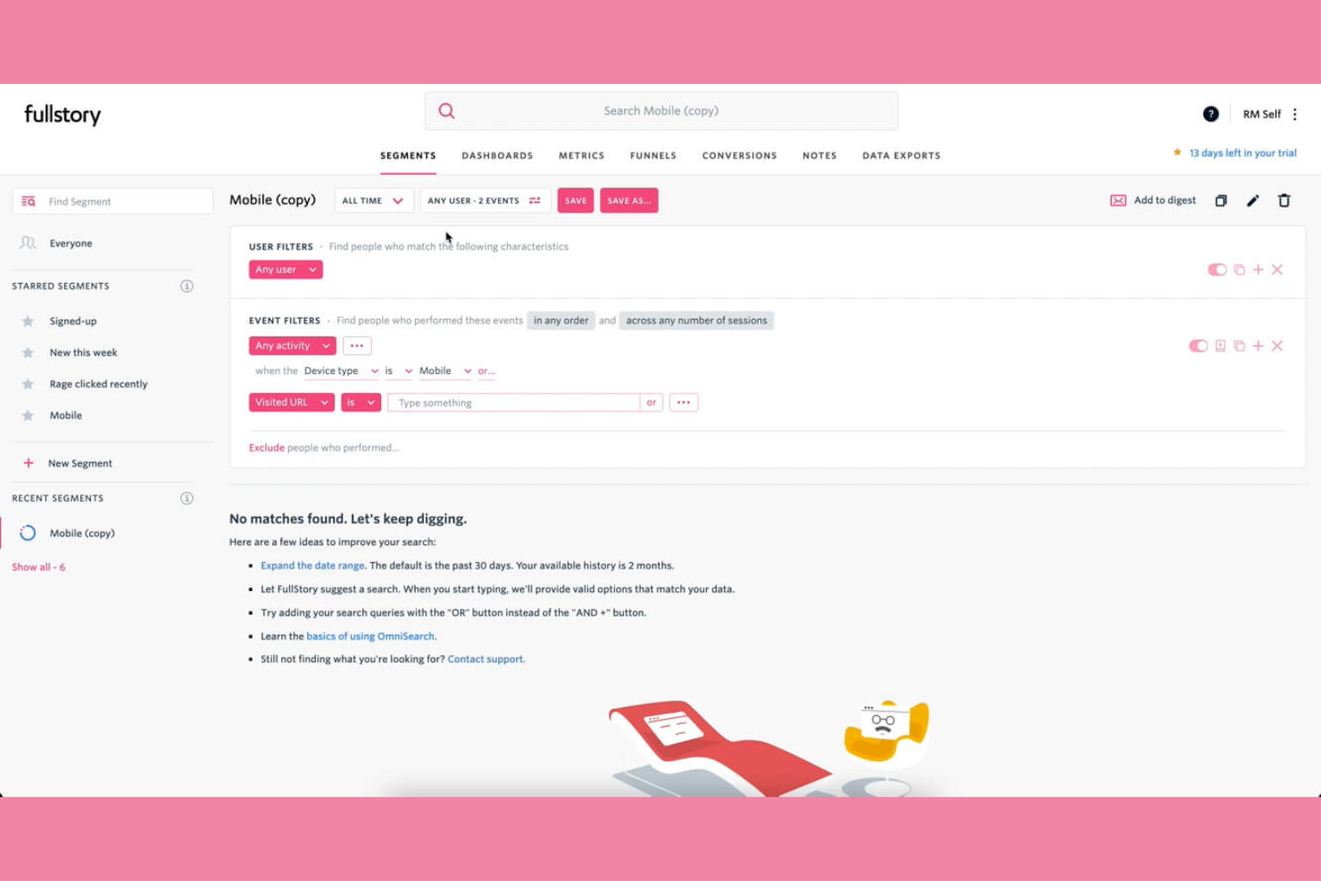 Fullstory screenshot - 14 beste Hotjar-alternatieven voor 2026