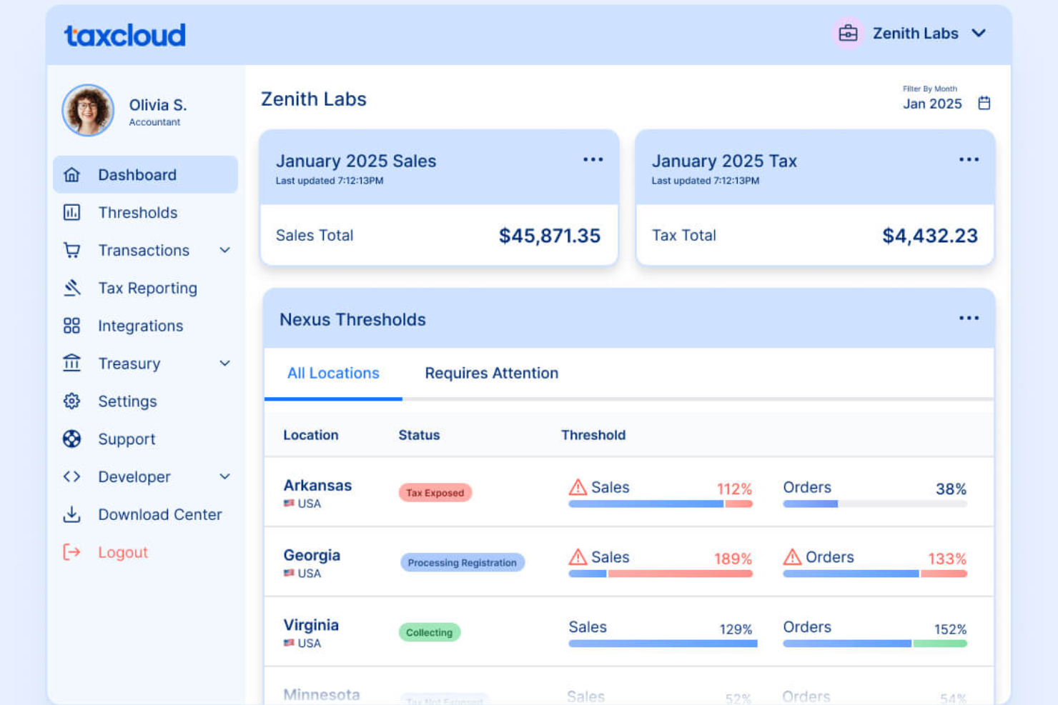 TaxCloud screenshot - 10 migliori alternative ad Avalara selezionate per il 2026 con le principali funzionalità di conformità fiscale
