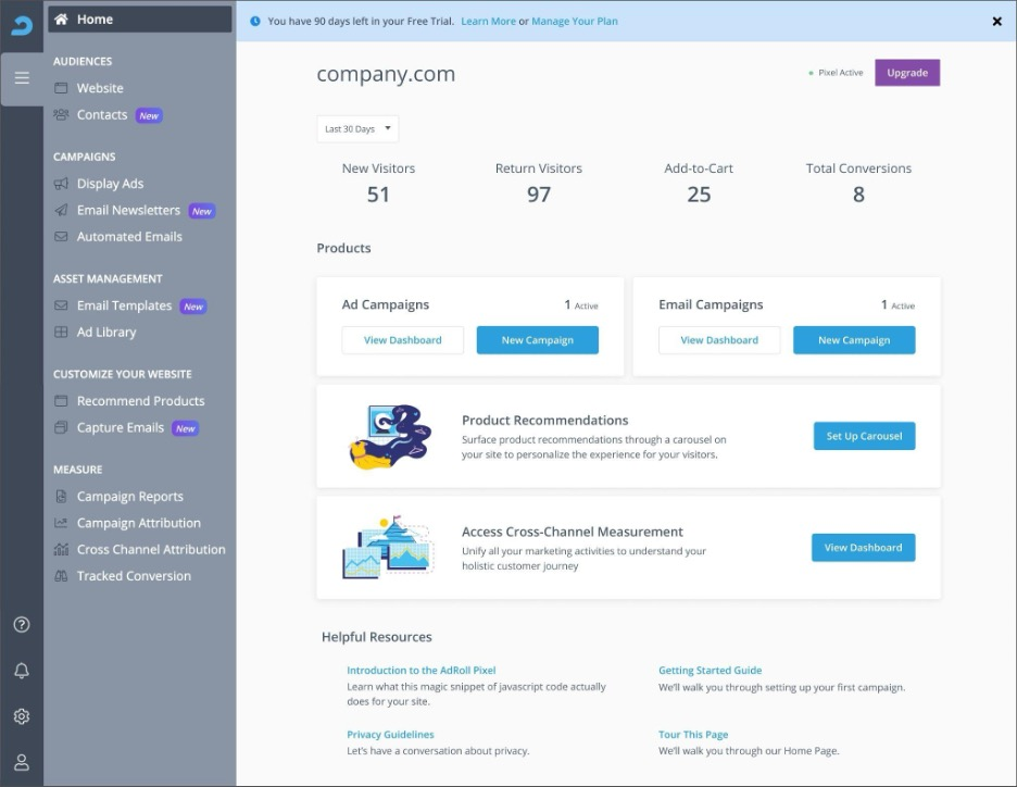 AdRoll screenshot - 10 mejores alternativas a Criteo analizadas en 2026