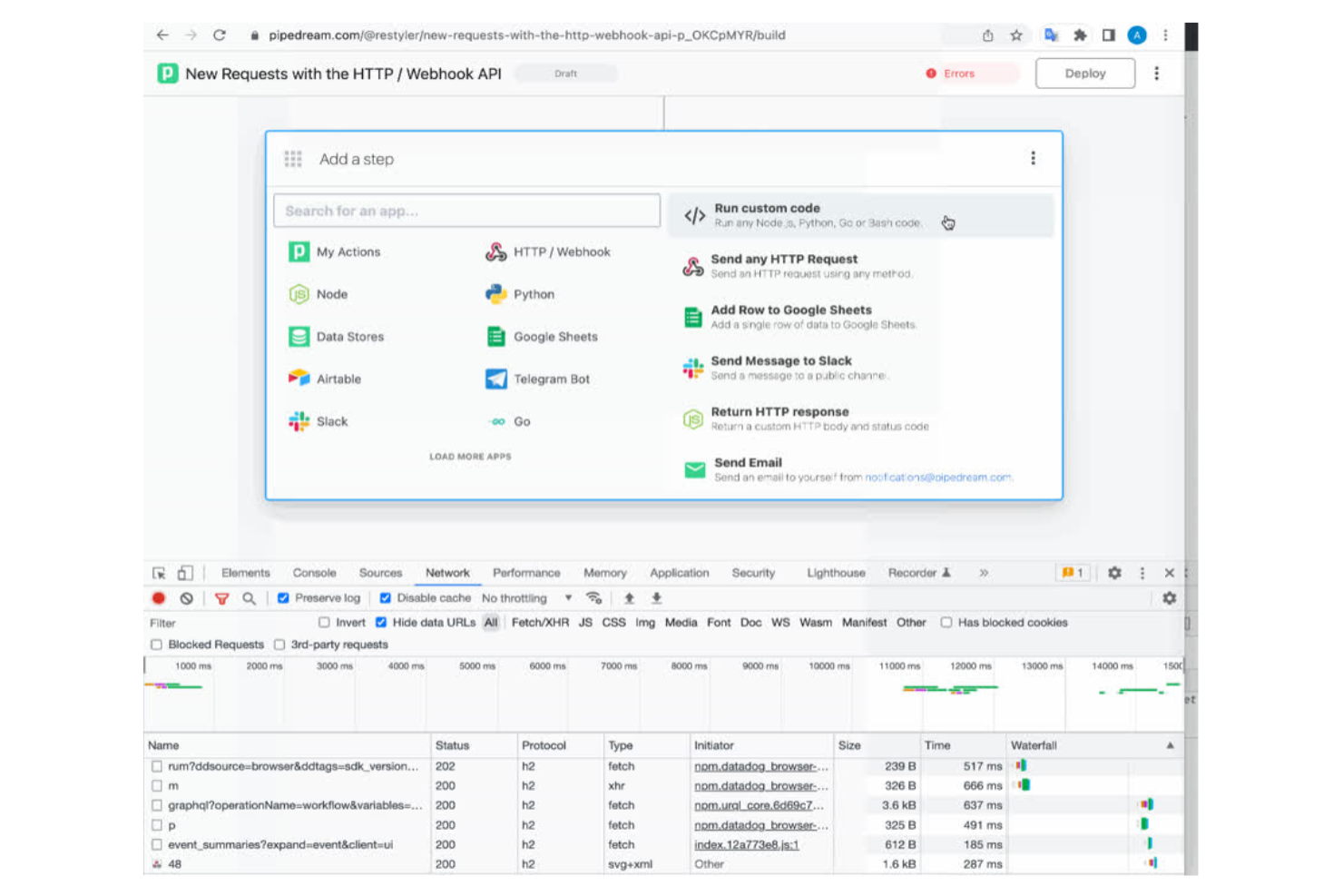 Pipedream screenshot - 14 alternatieven voor Zapier voor 2026
